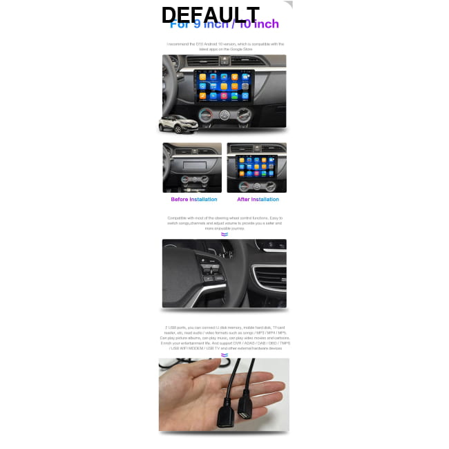 7/9/10 inch Universal Android 13 Car Radio 32G/64G Audio Receiver