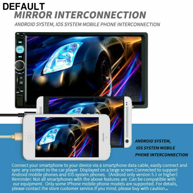 7-inch Bluetooth Car MP5 Player Black Audio Receiver Motor Vehicle A/V Players & In-Dash Systems