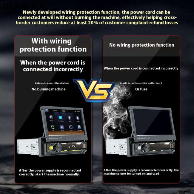 7-inch Telescopic Screen Vehicle-borne Bluetooth Player Car Audio Receiver Motor Vehicle A/V Players & In-Dash Systems