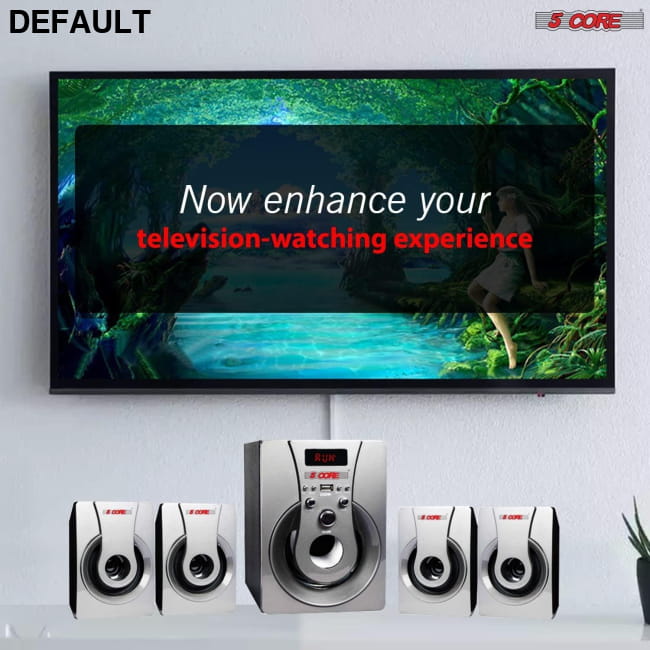 8 4.1 Channel Bluetooth Set with High Quality Balanced Sound Silver Home Theater Speakers