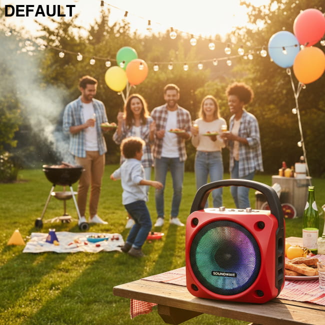 8-Inch Portable Bluetooth Speaker with FM Radio Supersonic IQ-6608DJBT- Red True Wireless Technology (Red) Audio