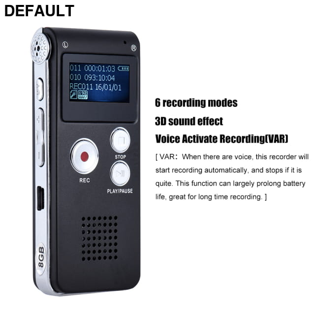 8GB Voice Activated Recorder Lectures Meetings Interviews Digital Electronics