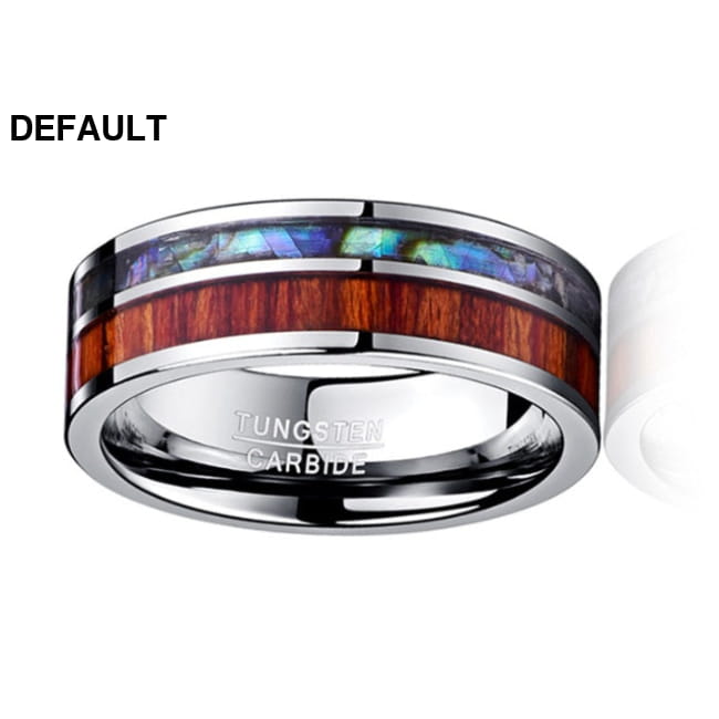 8MM wide tungsten steel ring with polished wood grain men’s Men Rings