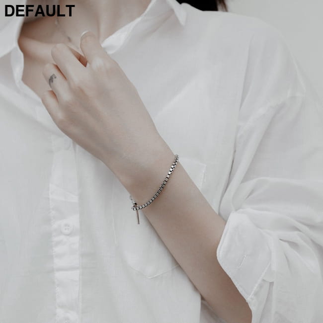 925 Sterling Silver Double Hook Box Chain Bracelet Thai Bracelets