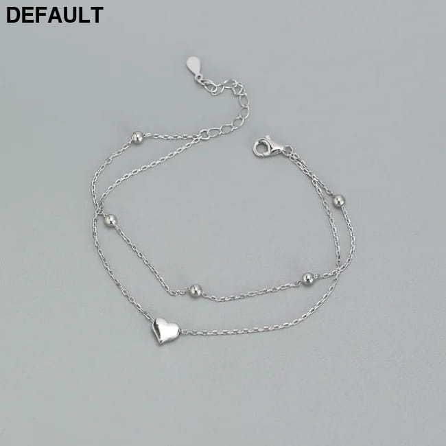 925 Sterling Silver Double Layer Heart-shaped Bracelet / 16cm x 3cm Bracelets Best Selling Products