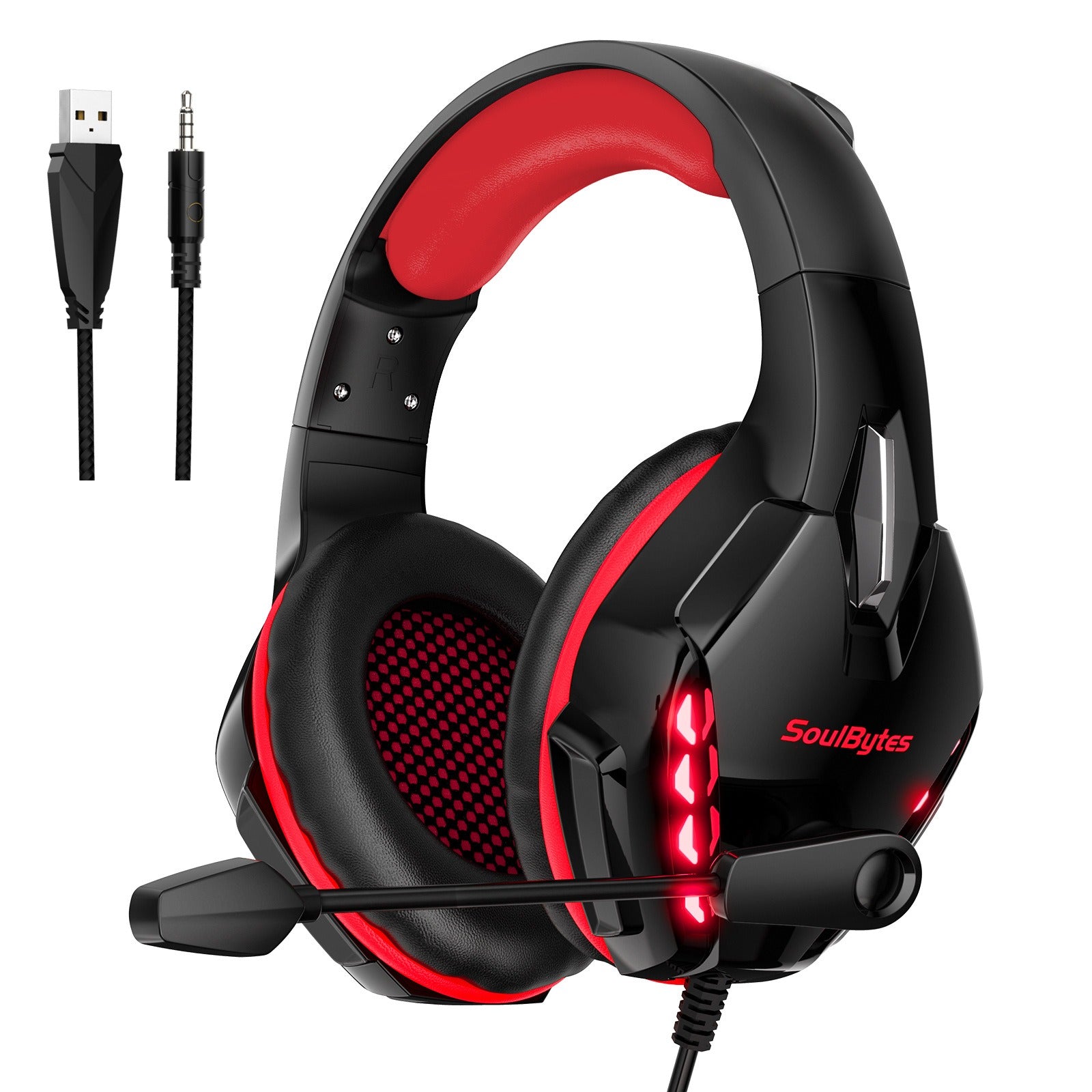 S11 Head mounted Gaming Chicken Earphones Wired Control Esports Luminous Computer Black Red Headphones Best Selling