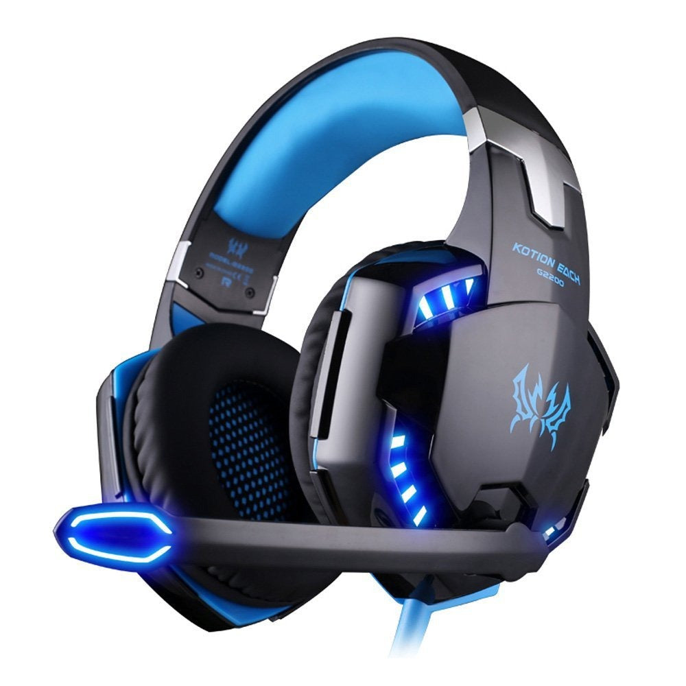 G2000 Head Mounted Gaming Earphones with Wired Illumination Heavy Bass Computer Esports PS4 Headphones Best Selling