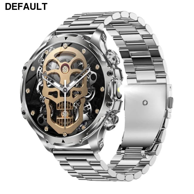 AK75 Smart Watch Flashlight Men Outdoors Sports Fitness Silver Steel Watches Best Selling Products