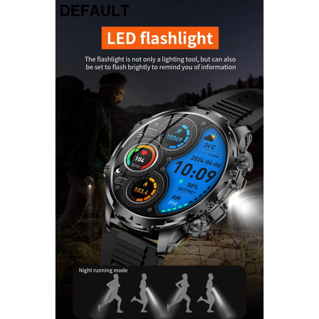 AK75 Smart Watch Flashlight Men Outdoors Sports Fitness Watches Best Selling Products