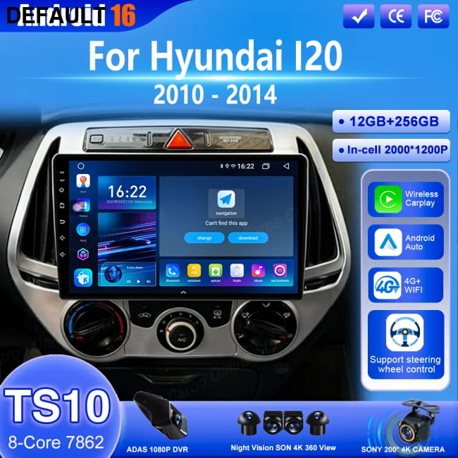 Android 16 Car DVD For Hyundai I20 2010 2012 2013 2014 Auto GPS Players