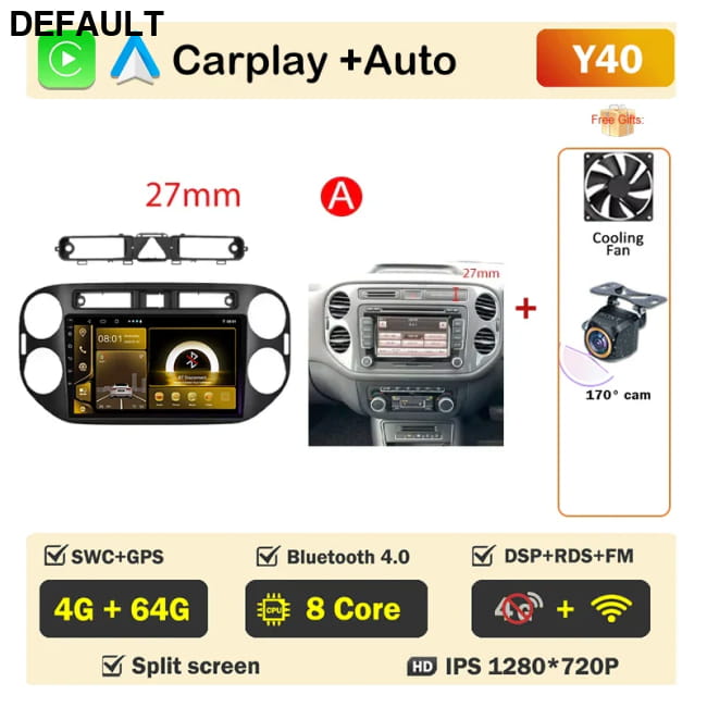 Android Auto Multimedia For VOLKSWAGEN VW GOLF 5 PLUS 4-64G CAM A Car DVD GPS Players Navigation Systems