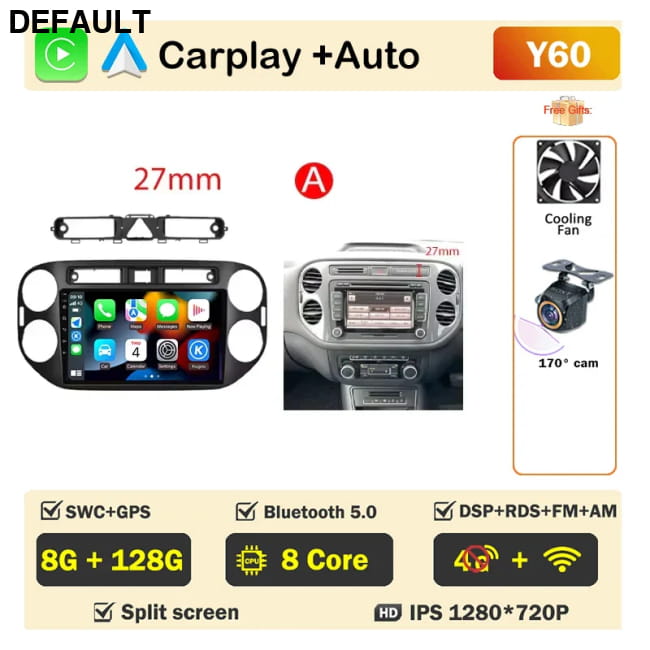 Android Auto Multimedia For VOLKSWAGEN VW GOLF 5 PLUS 8-128G AHD WIFI A Car DVD GPS Players Navigation Systems