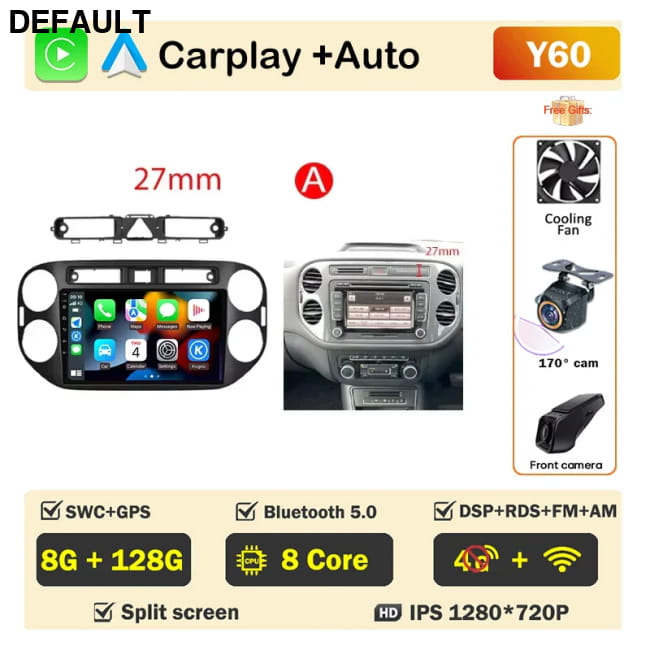 Android Auto Multimedia For VOLKSWAGEN VW GOLF 5 PLUS 8-128G DVR WIFI A Car DVD GPS Players