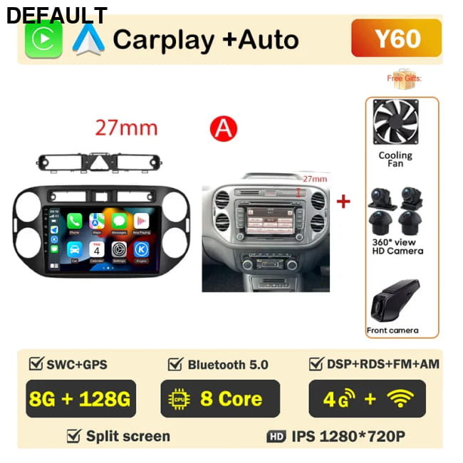 Android Auto Multimedia For VOLKSWAGEN VW GOLF 5 PLUS 8G-128G 360 A Car DVD GPS Players
