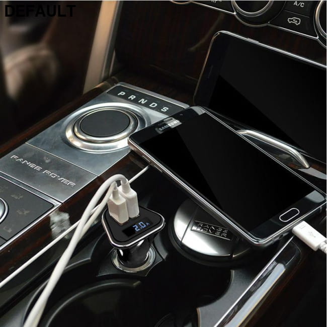 Anlud Dual USB Universal ABS + PC LED Screen Car Charger Bluetooth FM Transmitters ABS + PC Chargers