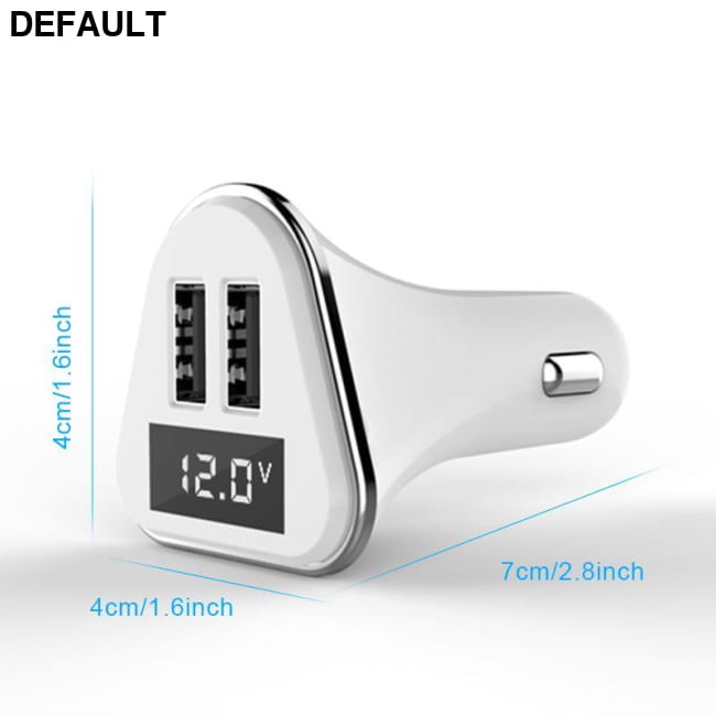 Anlud Dual USB Universal ABS + PC LED Screen Car Charger White Bluetooth FM Transmitters ABS + PC Chargers