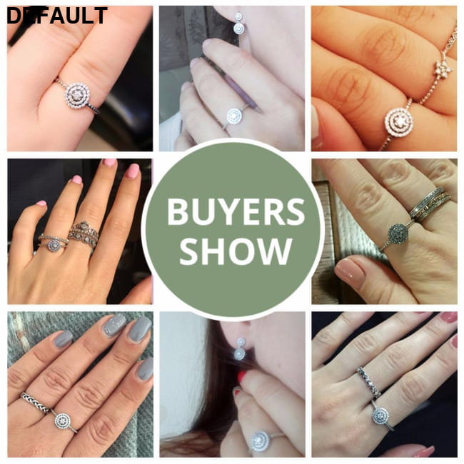 BAMOER 925 Sterling Silver Round Shape Radiant Elegance, Rings