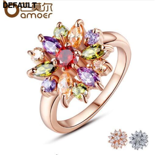 BAMOER Finger Ring with AAA Cubic Zircon Engagement Jewelry multi-size 7 Wedding Rings Best Selling Products