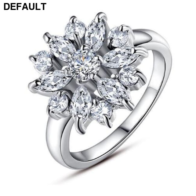 BAMOER Finger Ring with AAA Cubic Zircon Engagement Jewelry white-size 6 Wedding Rings Best Selling Products