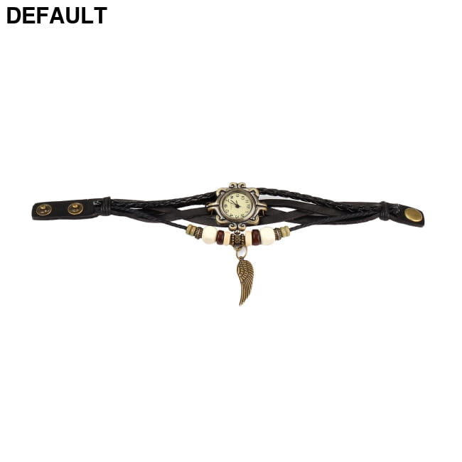 Beautiful Bohemian Style Retro Handmade Leather Angel Wing Women Watches