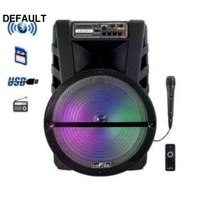 beFree Sound 15 Inch Bluetooth Portable Rechargeable Party Speaker with LED Lights Speakers Audio Electronics