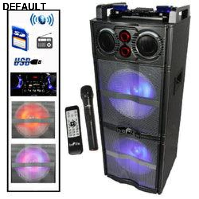 beFree Sound Double 10 Inch Subwoofer Portable Bluetooth Party Speaker with Reactive Lights Speakers Audio Computers