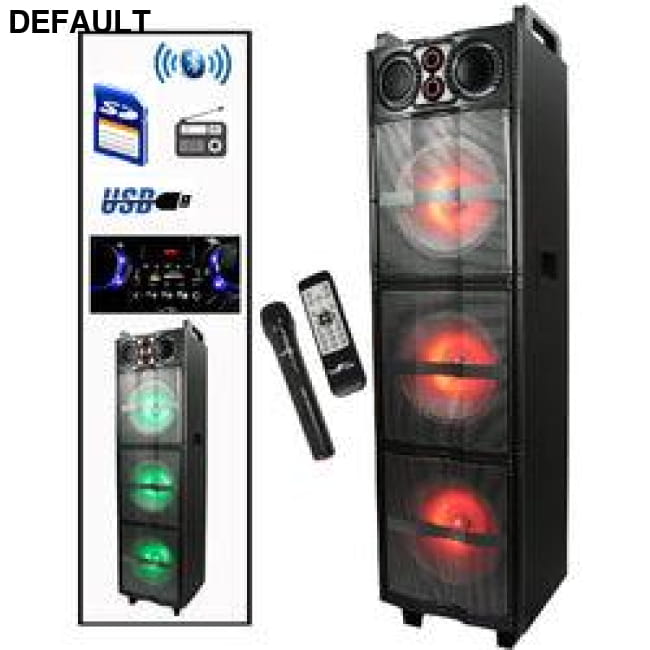 beFree Sound Triple 10 Inch Portable Bluetooth Subwoofer Speaker with Party Lights Speakers Audio Electronics