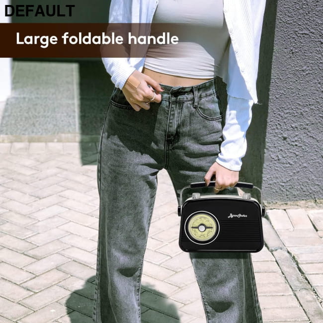 Black AM FM Radio - Small Portable Radios Vintage Retro - AM/FM