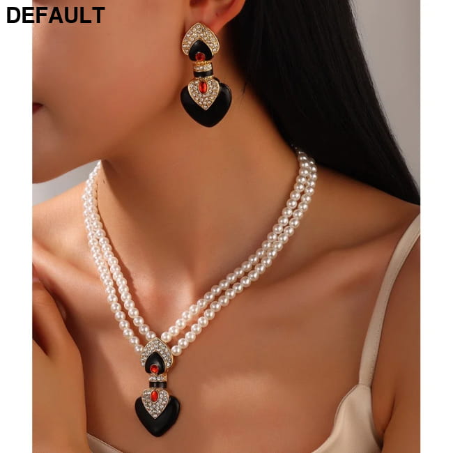 Bride Wedding Jewelry Set Elegant Enamel Rhinestone Love Sterling Silver Necklaces Sets