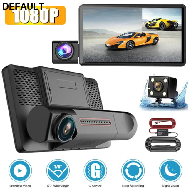 Car DVR 3 Cameras 4.0 Inches Dash Cam Video Recorder