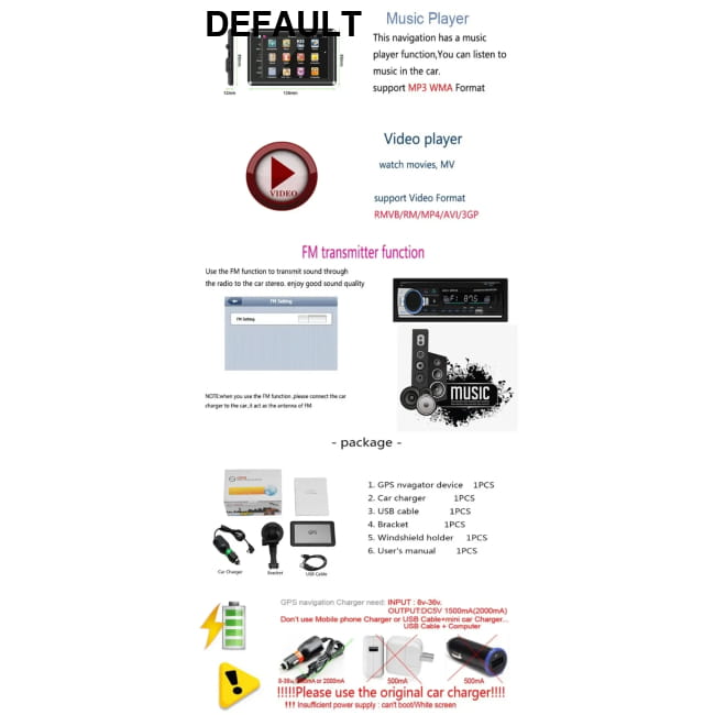 Car GPS Navigation System 5/7/8-inch Touch Screen 8G + 256M DVD Players 8G + 256M Audio Components