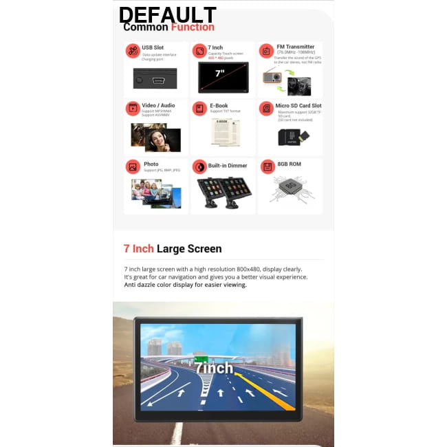 Car GPS Navigation System 5/7/8-inch Touch Screen 8G + 256M DVD Players 8G + 256M Audio Components