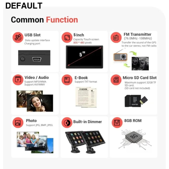 Car GPS Navigation System 5/7/8-inch Touch Screen 8G + 256M DVD Players 8G + 256M Audio Components