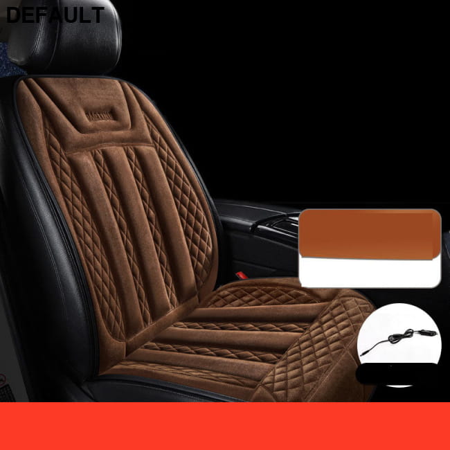 Car heated seat cushion winter single electric Coffee color - flannel Accessories Motor Vehicle Interior Fittings