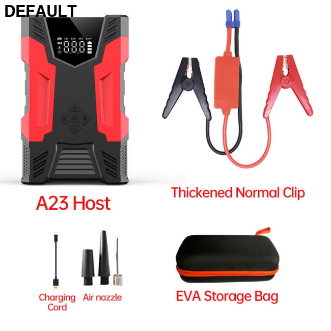 Car Jump Starter With Air Compressor Portable 12V A23 Thickened Normal Clip + EVA / 1500A Accessories Vehicle Starters