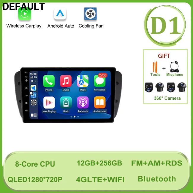 Car Radio Video Multimedia Player Carplay Android GPS (D1) 12G 256G 360