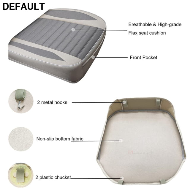 Car Seat Cover,Flax Cushion Seasons Universal Breathable Accessories Covers