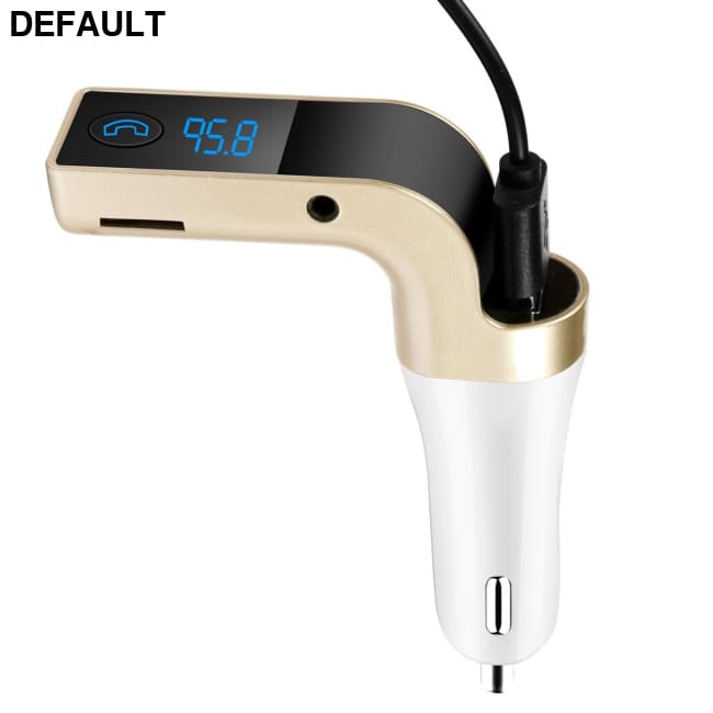 Car Wireless FM Transmitter USB Charger Hands-free Call MP3 Player MMC Card Reading Aux-in LCD Display Gold Bluetooth