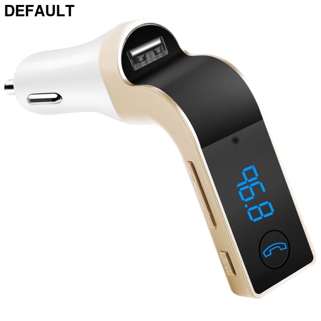 Car Wireless FM Transmitter USB Charger Hands-free Call MP3 Player MMC Card Reading Aux-in LCD Display Gold Bluetooth