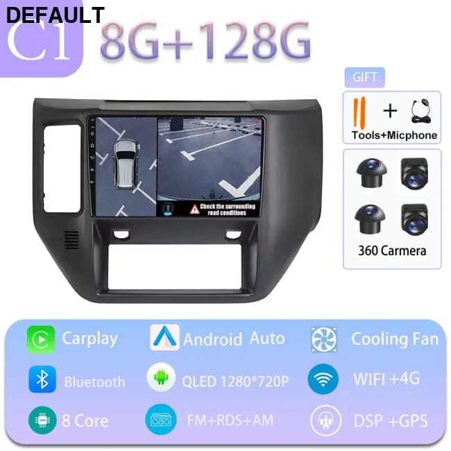 Carplay Car 4G WIFI GPS Navigation Radio Multimedia Video C1 8GB 128GB 360