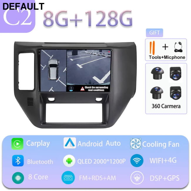Carplay Car 4G WIFI GPS Navigation Radio Multimedia Video C2 8GB 128GB 360
