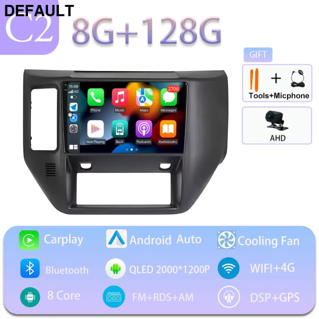 Carplay Car 4G WIFI GPS Navigation Radio Multimedia Video C2 8GB 128GB CAM