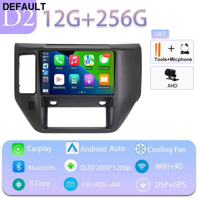 Carplay Car 4G WIFI GPS Navigation Radio Multimedia Video D2 12GB 256GB CAM