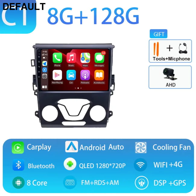 Carplay GPS 4G WIFI Car Radio Touch Screen for Ford Mondeo C1 8GB 128GB CAM DVD Players Motor Vehicle A/V & In-Dash