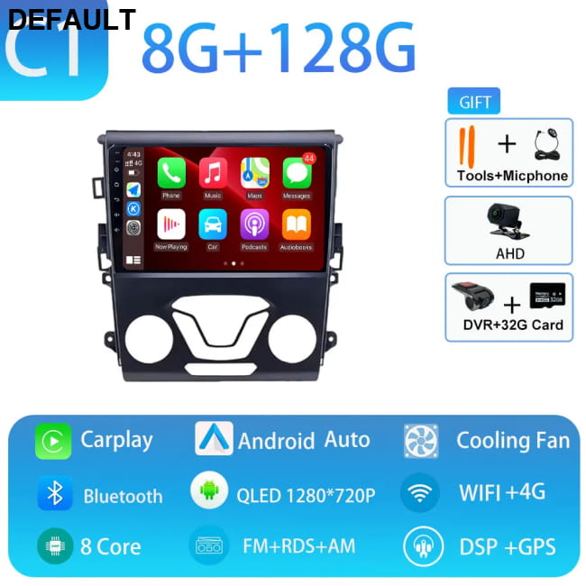 Carplay GPS 4G WIFI Car Radio Touch Screen for Ford Mondeo C1 8GB 128GB DVR DVD Players Motor Vehicle A/V & In-Dash
