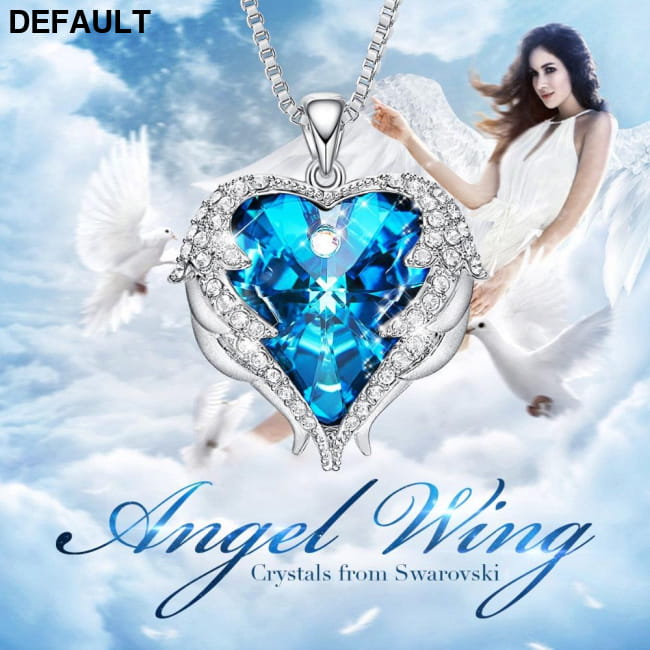 Cdyle Angel Wings Necklace Crystals from Swarovski Sterling Silver Necklaces