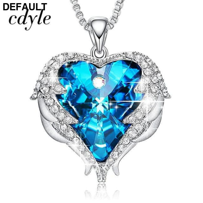Cdyle Angel Wings Necklace Crystals from Swarovski Sterling Silver Necklaces