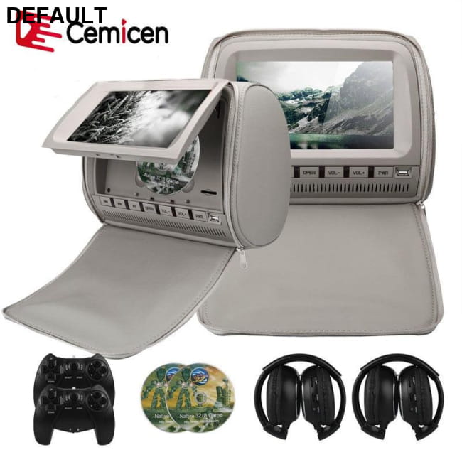 Cemicen 2PCS 9 Inch Car Headrest Monitor DVD Video Player Ceiling & Monitors Electronics