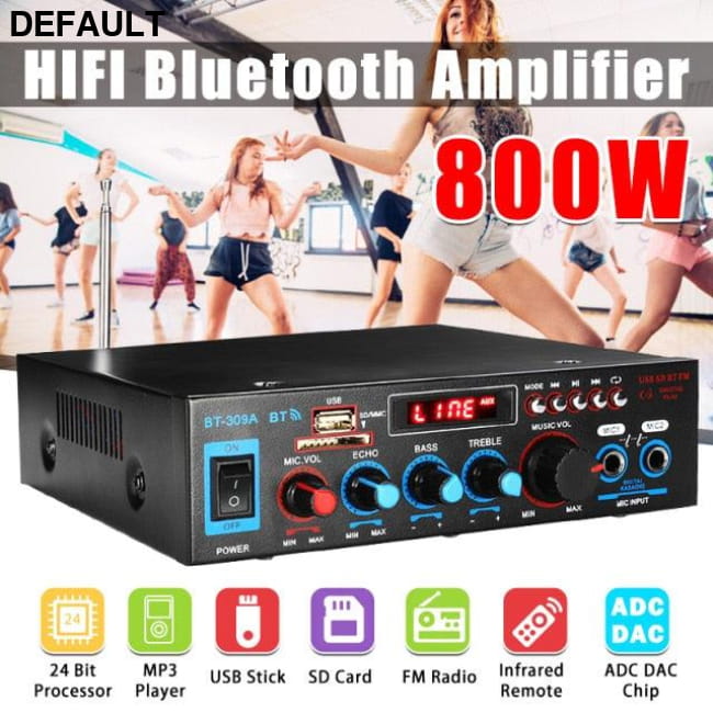 CLAITE 800W Home Amplifier HiFi USB Bluetooth FM Radio Car Audio Czech Republic / TypeB Receiver Power Amplifiers