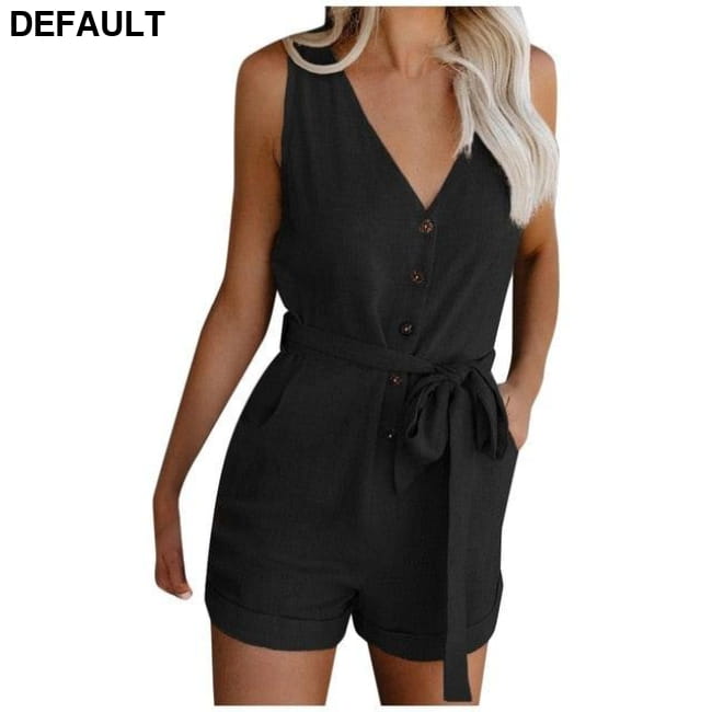 Combishort Femme Plus Size Button Jumpsuit Women Casual V A / S / United States Jumpsuits & Rompers Best Selling